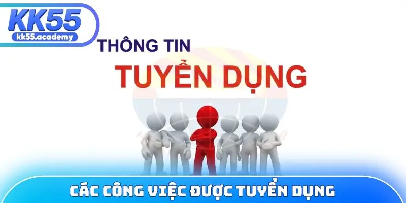 Các công việc được tuyển dụng