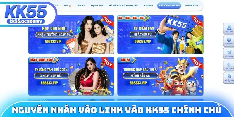 Nguyên nhân nên vào link vào KK55 chính chủ