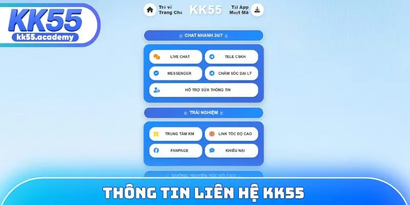 Thông tin liên hệ KK55
